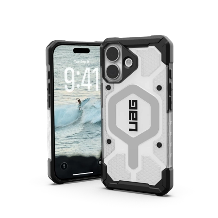 UAG Pathfinder Clear MagSafe Case for iPhone 17 - White and Gray