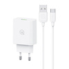 USAMS Ład. siec. 18W + kabel USB-C/USB-A1m Fast Charging biały/white series SC SCXLTZ02