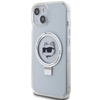 Karl Lagerfeld KLHMP15SHMRSCHH iPhone 15 6,1&quot; weiß/weißes Hardcase Ring Stand Choupette Head MagSafe