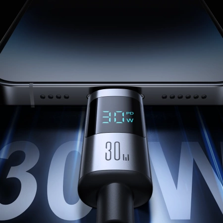 Joyroom S-A16 Pro Prism Series 30W USB-C - Lightning Kabel mit Display 1,2m - Schwarz