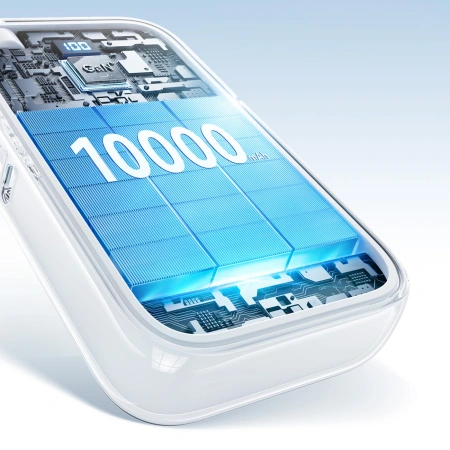 Powerbank Joyroom JR-PR2L 10000mAh 35W z wbudowanym zwijanym kablem USB-C i kablem-smyczą Lightning - biały