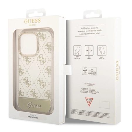 Guess GUHCP14LHG4MHG iPhone 14 Pro 6.1 "Gold / Gold Hardcase 4G Pattern Script