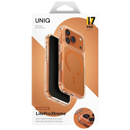 Etui UNIQ LifePro Xtreme do iPhone 17 Pro Magclick Charging pomarańczowy
