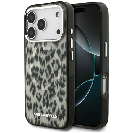 Karl Lagerfeld IML Leopard Pattern MagSafe Case for iPhone 17 Pro - Brown
