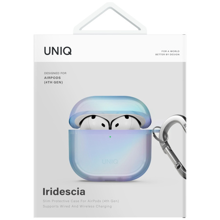 Etui UNIQ Iridescia do AirPods 4 Hang    Case niebieski