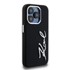 Original Handyhülle IPHONE 15 PRO MAX Karl Lagerfeld Silicone Metal Script Logo schwarz