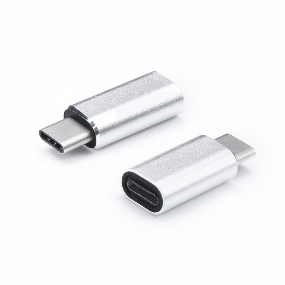 Adapter do ładowarki lightning - USB C 8 pin srebrny/silver