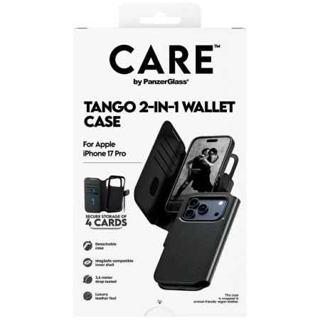 CARE by PanzerGlass Feature Tango 2in1 Wallet Case MagSafe for iPhone 17 Pro - Black