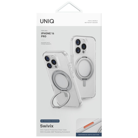 Etui UNIQ Swivix do iPhone 16 Pro 360    Rotating Kickstand przezroczysty