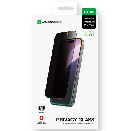 AmazingThing Radix Privacy Glass Privacy Tempered Glass for iPhone 16 Pro Max