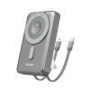 Dudao K29 10000 mAh PD 20 W MagSafe Powerbank mit Metallgehäuse, Ständer und integrierten USB-C/ Lightning Kabeln - Grau
