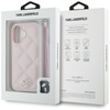 Oryginalne Etui IPHONE 16 Karl Lagerfeld Quilted Initial Logo & Chain Strap różowe