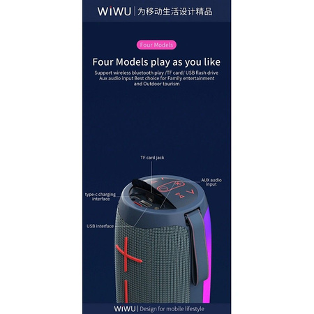 WiWU - Głośnik bezprzewodowy Thunder P40 LED Light