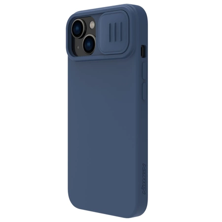 Nillkin CamShield Silky Silicone Case etui iPhone 14 Plus pokrowiec z osłoną na aparat niebieski