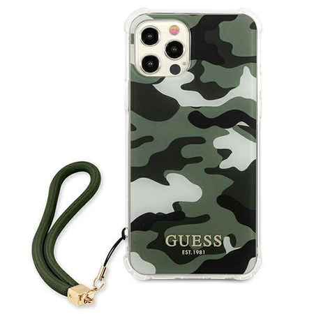 Guess GUHCP12LKSARKA iPhone 12 Pro Max 6,7" zielony/khaki hardcase Camo Collection