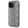 Original Handyhülle IPHONE 14 PRO MAX DKNY Hardcase Leather Checkered Mono Pattern MagSafe (DKHMP14XPCPVSLE) beige