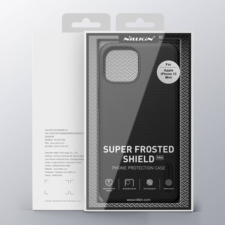 Nillkin Super Frosted Shield wzmocnione etui pokrowiec + podstawka iPhone 13 mini niebieski