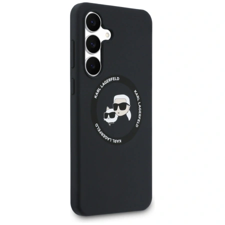 Karl Lagerfeld Silicone Karl &amp; Choupette Heads MagSafe Case for Samsung Galaxy S25 FE - Black