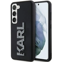 Karl Lagerfeld 3D Rubber Glitter Logo Hülle für Samsung Galaxy S23+ – Schwarz