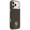 Etui Guess Grained Strass Logo MagSafe na iPhone 17 Pro Max - brązowe
