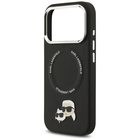 Karl Lagerfeld nakładka Magsafe PU case with Karl&Choupette heads pins logo and metal camera buttons do iPhone 17 Pro czarna