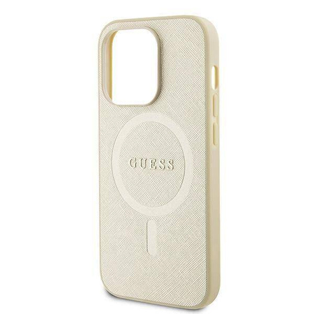 Guess GUHMP15LPSAHMCB iPhone 15 Pro 6.1&quot; gold/gold hardcase Saffiano MagSafe