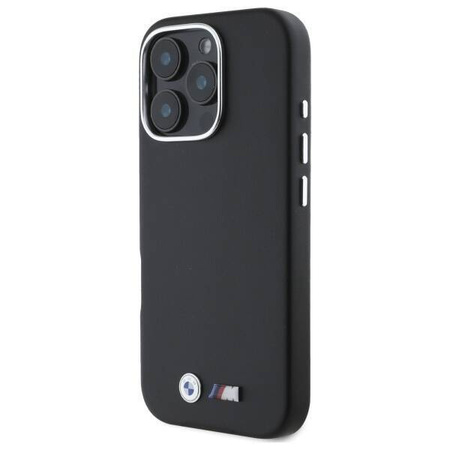 Original Handyhülle IPHONE 16 PRO MAX BMW Hardcase M Smooth Full Wrapped Metal (BMHCP16X23PMWK) schwarz