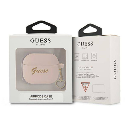 Guess GUA3LSCHSP AirPods 3 cover pink / pink Silicone Charm Collection