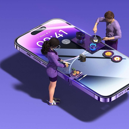 Baseus Full Screen Tempered Glass for iPhone 14 Pro with Speaker Cover 0.3mm + Mounting Frame