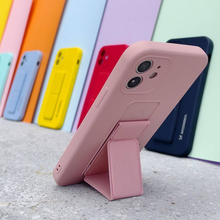 Wozinsky Kickstand Case elastyczne silikonowe etui z podstawką iPhone XS Max różowy