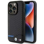 BMW Leder-Carbon-Hülle für iPhone 15 Pro – schwarz