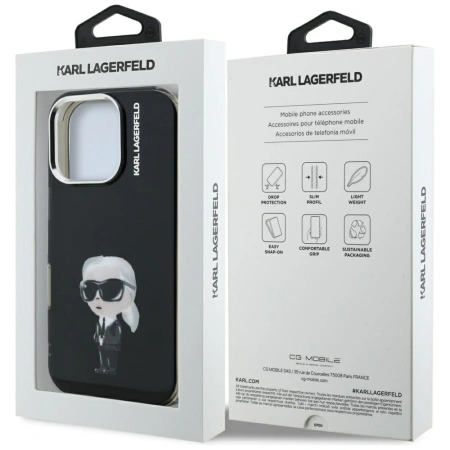 Karl Lagerfeld IML Aquarelle Karl &amp; Logo MagSafe Case for iPhone 16 Pro - Black