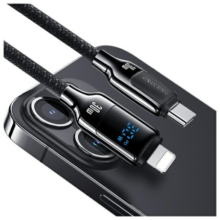 USAMS Kabel USB-C na Lightning 30W 1,2m  Digital Display Zinc Alloy Fast Charging Data Cable HX Series SJ741USB01 (US-SJ741)