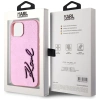 Karl Lagerfeld Wrinkled Metal Signature iPhone 15 Hülle - Rosa