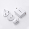 FORCELL F-ENERGY TFK-TC-45WPDAC ładowarka sieciowa 3w1 Typ C + USB A PD QC4.0 3A 45W z wymiennymi wtyczkami (EU / UK / US) biała