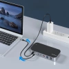 HUB Choetch M52 USB-C – USB-C PD/USB-C/USB-A/HDMI/VGA/DP/SD/TF/RJ45/AUX – grau