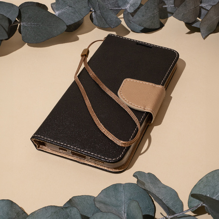 Etui Smart Fancy do iPhone 16 6,1&quot; czarno-złote