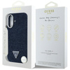 Original Case IPHONE 16 Guess Denim Triangle Logo MagSafe blue