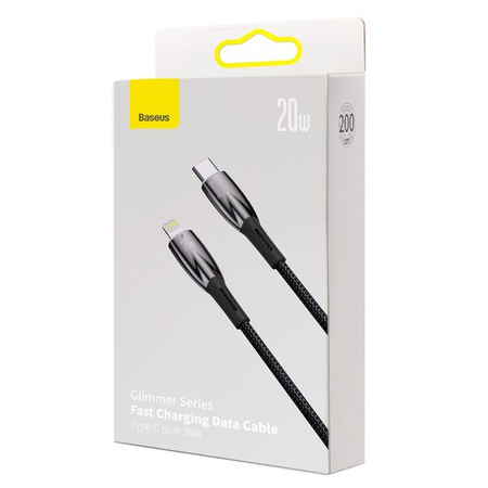 BASEUS kabel Typ C do Apple Lightning 8-pin Power delivery 20W Glimmer Series CADH000101 2m czarny