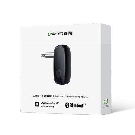 Ugreen odbiornik dźwięku Bluetooth 5.0 audio AUX aptX mini jack do słuchawek czarny (70304)
