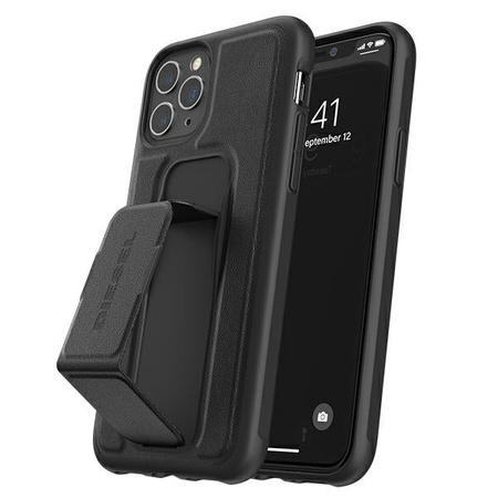 Diesel Grip Case Leather Look iPhone12/12 Pro czarny/black 42534