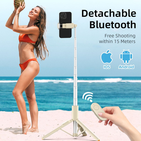 TECH-PROTECT L09S BLUETOOTH SELFIE STICK TRIPOD BEIGE