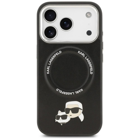 Karl Lagerfeld nakładka Magsafe PU case with Karl&Choupette heads pins logo and metal camera buttons do iPhone 17 Pro Max czarna