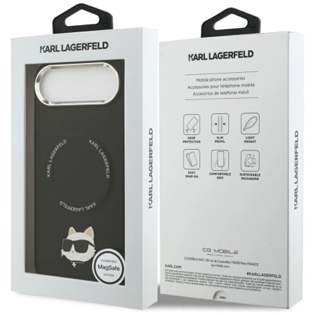 Karl Lagerfeld Choupette Pin MagSafe Case für iPhone Air Schwarz