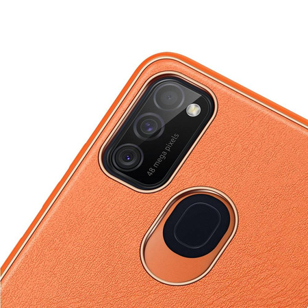 Dux Ducis Yolo eleganckie etui pokrowiec ze skóry ekologicznej Samsung Galaxy M30s pomarańczowy
