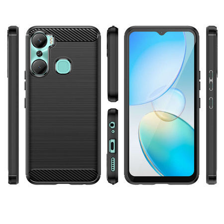 Carbon Case case for Infinix Hot 12 Pro flexible silicone carbon cover black