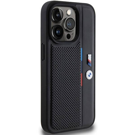 BMW Perforated Tricolor Line case for iPhone 15 Pro Max - black