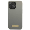 Original Case IPHONE 13 PRO MAX Guess Hard Case Silicone Logo Plate MagSafe (GUHMP13XSPLG) gray
