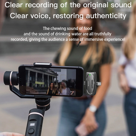 Yesido Mikrofon krawatowy bezprzewodowy KR11 Typ C czarny