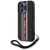 Karl Lagerfeld Saffiano Athleisure Stripes Cord iPhone 15 Pro Hülle - Rot